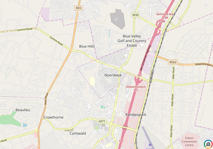 Map location of Noordwyk